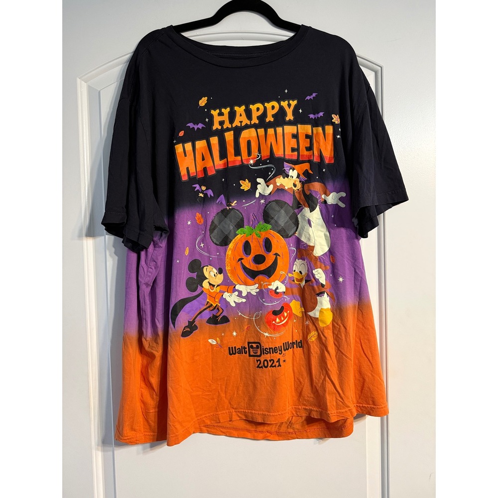 Disney T-Shirt XXL Black Purple Orange Halloween 2021 Ombre Tee Disneycore Fall